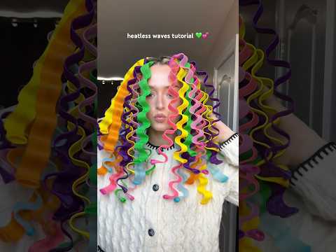 waveformers tutorial 💚💕 results in part 2 🫶 #heatlesscurls #heatlesswaves #overnightcurls
