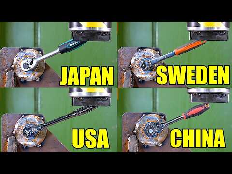 What Tool Brand/Country Has The Strongest Wrench? Hydraulic Press Test!