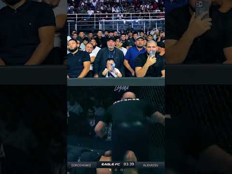 Hasbulla and Khabib coaching from the crowd at @EAGLEFIGHTCLUB