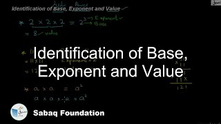 Identification of Base, Exponent and Value