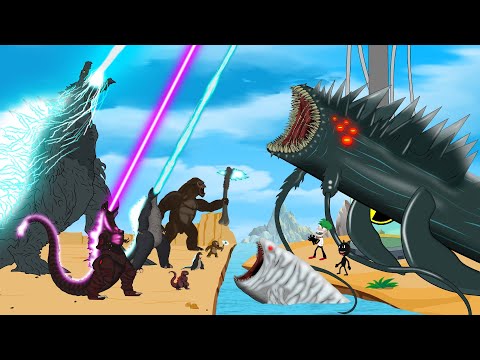 Rescue TEAM Godzilla & KONG From EVOLUTION OF BLUE BLOOP: Who Will Win | Godzilla Cartoons