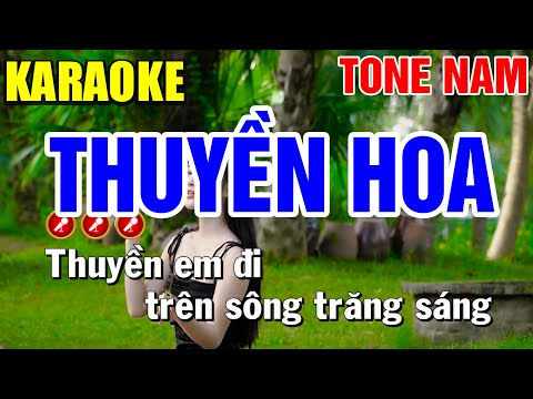 Karaoke Liên Khúc THUYỀN HOA Tone Nam DỄ HÁT NHẤT | Bến Tình Karaoke