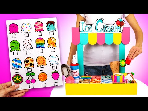 DIY Amazing Cardboard Ice Cream Shop! Best Paper Games for Kids🍧🍨🍦