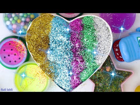 Glossy Slime Show with Glitter and Learn Colors for Kids
