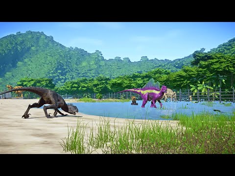Spinosaurus vs. Scorpius Rex, Tarbosaurus Hunt & Fight Epic Dinosaur Battles in JWE