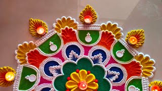 Big rangoli for Diwali 2025. Navratri rangoli design.    Dhanteras rangoli. Satisfying video.