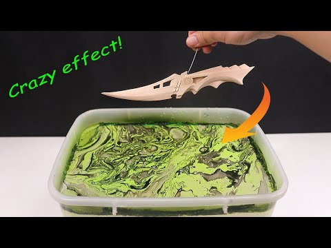 The RESULT is AWESOME!  Hydro dipping my custom made popsicle stick knife