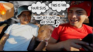PLAYING SUS MUSIC AROUND THE GANG PRANK!!!