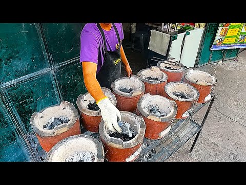 Filipino Street Food | Charcoal Baked Bibingka - Charcoal Baked Rice Cake