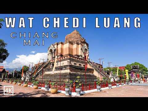 WAT CHEDI LUANG TEMPLE CHIANG MAI | A Scenic Walking Tour At A Ancient Historic Buddhist Site 4K