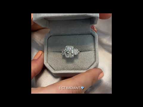5 carat Radiant Cut Diamond Three-Stone Engagement Ring