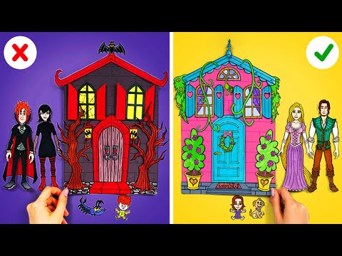 Familia de Princesas VS Familia de Vampiros: Increíbles Manualidades de Papel