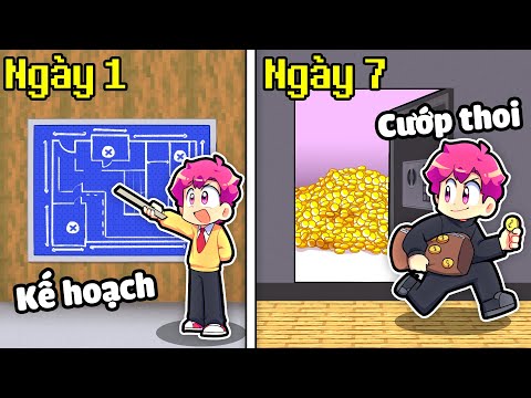 HIHA THỬ THÁCH 7 NGÀY CƯỚP NHÀ BANK TRONG MINECRAFT*HIHA 7 NGÀY CƯỚP NHÀ BANKS 🤑🤣