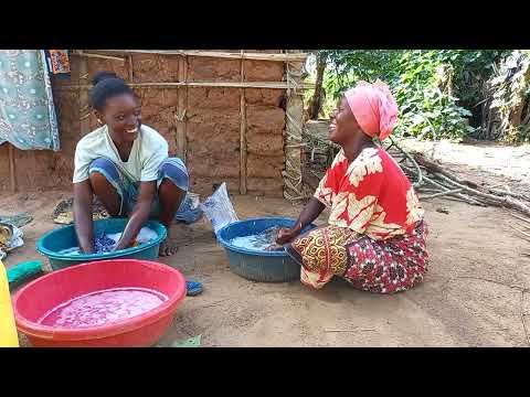 Daily life in African Village Cooking Fish Curry Vegetables For Lunch