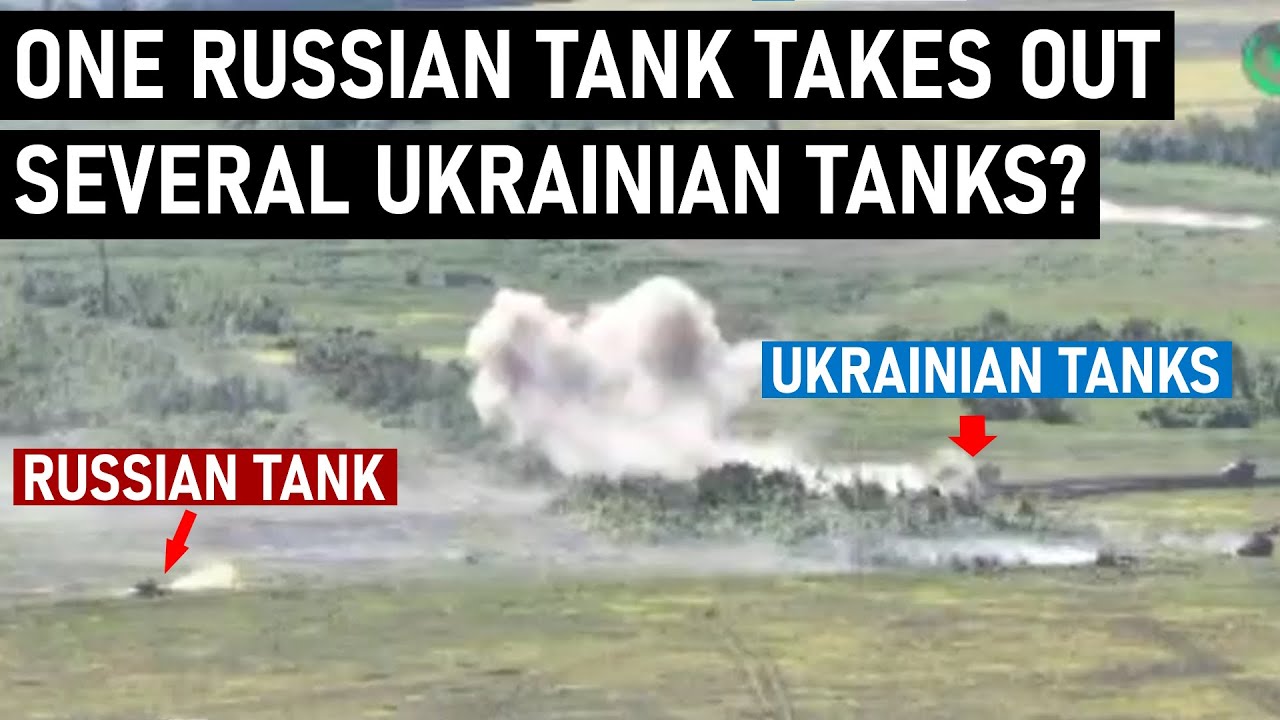 One Russian Tank Destroys an Entire Ukrainian Armored Column