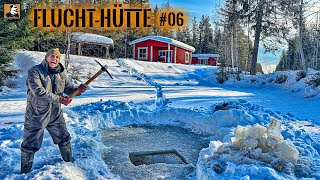 Fluchthütte WASSERNOT im Winter & WAND-DURCHBRUCH mit Kettensäge | Survival Mattin