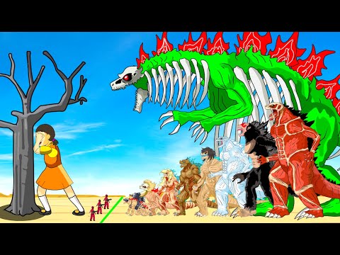 Evolution Of 9 GODZILLA TITAN Shifters Playing Squid Game Season 2 Animation | 어몽어스 오징어 게임 2