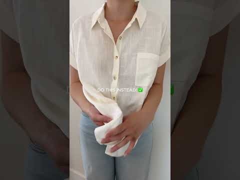 Easy Fashion Hack 💜 Neat and Easy Knot for Tying Button Down Tops