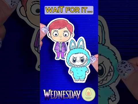 Pugsley Addams Meet Labubu 🎃 Wednesday DIY Papercraft #diy #craft #art