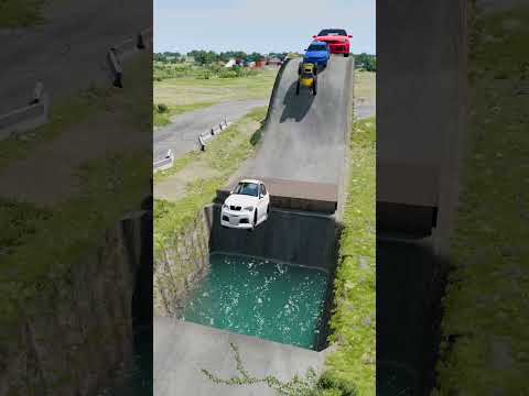 Colorful Small to Giant Cars vs Ramp & Massive Crater #5