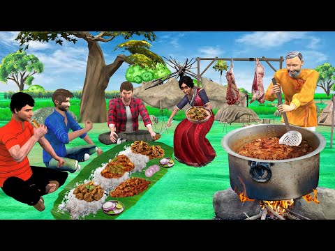 Bachelor Party Mutton Curry Village Cooking Street Food Hindi Kahani Moral Stories New Comedy Video