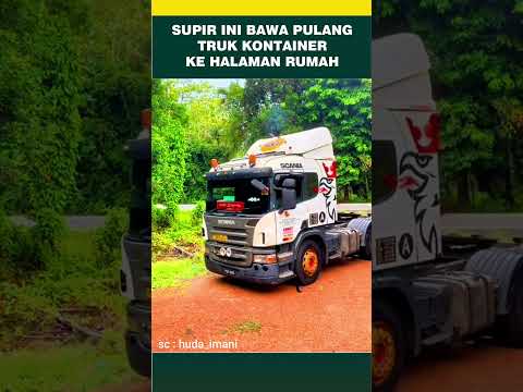Truk kontainer masuk kehalaman rumah #shorts