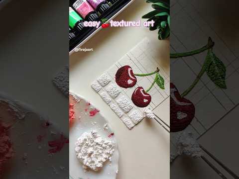 🍒tissue paper painting / textured art with tissue paper 😱💗 #shorts