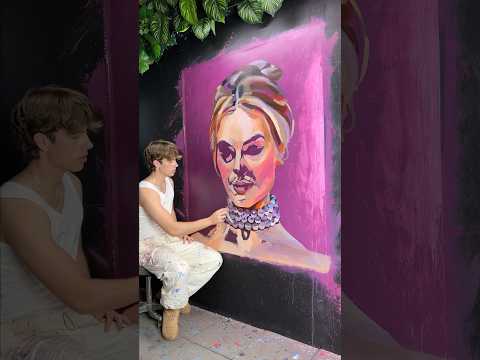 Painted with a Barbie?? 👩‍🦳 (FULL VIDEO) #art #abstractart #artist #barbie