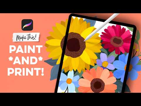 Paint *AND* Print a Flower Heart at Home with Procreate ✨