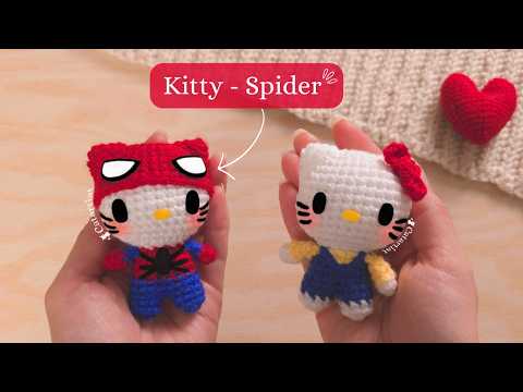 Hello Kitty Vestida de Spider-Man 😱😍 Amigurumi Paso a Paso | Crochet San Valentín ❤️