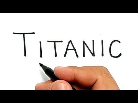 VERY EASY ! How to turn words TITANIC into CARTOON for KIDS / how to draw titanic