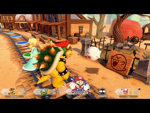 Super Mario Party Jamboree - Bowser vs Mario vs Toadette vs Spike - Western Land