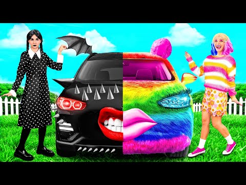 Rainbow Car vs Black Car Challenge | Funny Moments by PaRaRa Challenge