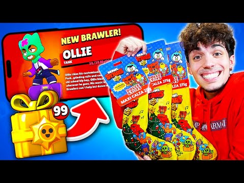 MANGIO UNA CALZA DI BRAWL STARS PER OGNI NUOVO BRAWLER CHE TROVO IN 100 REGALI!🎁