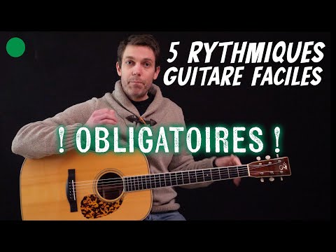 ⚪️ Les 5 rythmes guitare faciles OBLIGATOIRES pour les DÉBUTANTS !