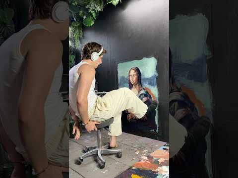 Mona Lisa painted with my toes 🖼️ #art #portrait #monalisa #davinci #funnyart #paintings