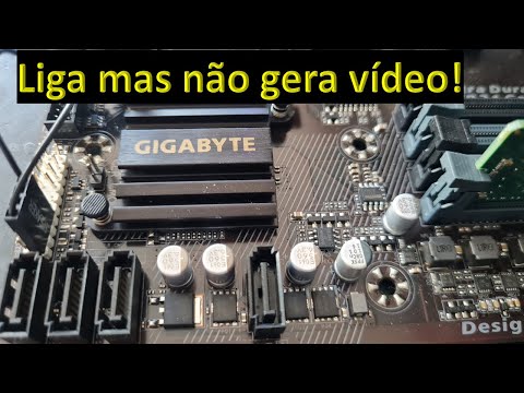 Placa mãe Gigabyte AB350M liga, mas não dá vídeo. Resolvido!