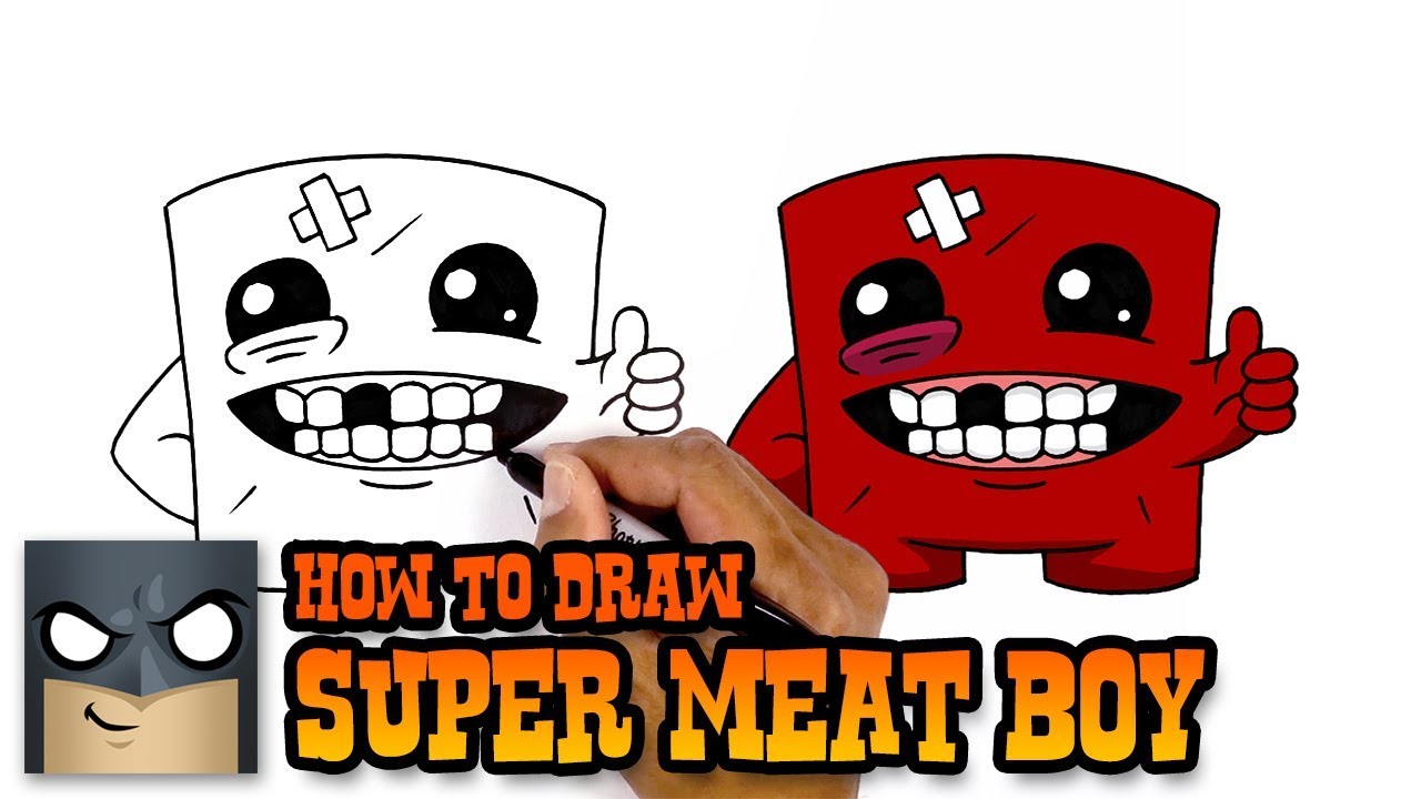 How to Draw Super Meat Boy - Art Tutorial