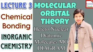 Molecular Orbital Theory- Heteronuclear Diatomic - MO Diagram of NO, CO, HF -INORGANIC CHEMISTRY