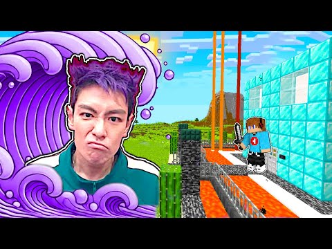 TSUNAMI THANOSA ze SQUID GAME 🟣 vs BEZPIECZNA BAZA w Minecraft!