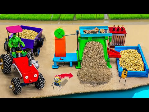 DIY tractor mini Sand Screen Machine science project | DIY Contruction Machine Idea