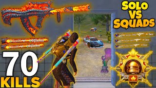 INSANE 70 Kills! 🤯 Pro Enemies Rushed Me in Solo vs Squad | PUBG Mobile BGMI