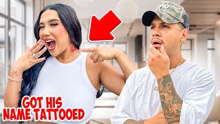 GOT MY HUSBANDS NAME TATTOOED *EMOTIONAL SURPRISE*