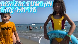 DENİZDE KUMDAN KALE YAPTIK!!