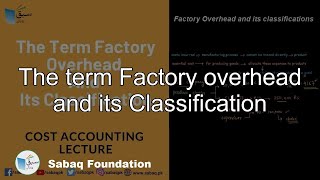 The term Factory overhead and its Classification