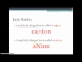 Ionic and Atomic Radius Concepts