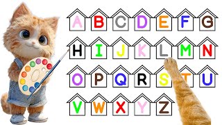 Learn Colors and Alphabet with Yufi 🎨🐱 ABC Houses A to Z 🏠🔤 #24