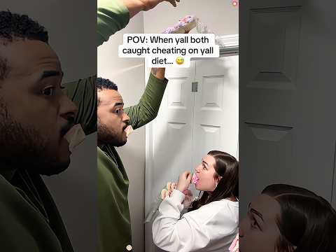 When yall both caught cheating on yall diet 😅 #funny #haaha #couple #funnyprank