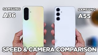 Samsung A36 vs Samsung A55 Full Comparison - SPEED, GAMING & CAMERA TEST | Zeibiz