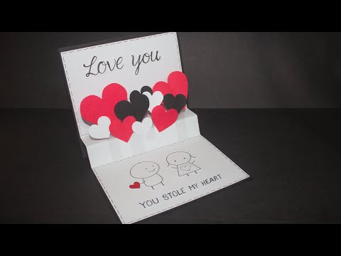 simple and handmade card for valentines day // handmade card for valentines day